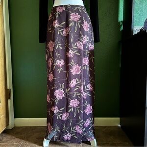 Vintage Purple Floral Maxi Skirt